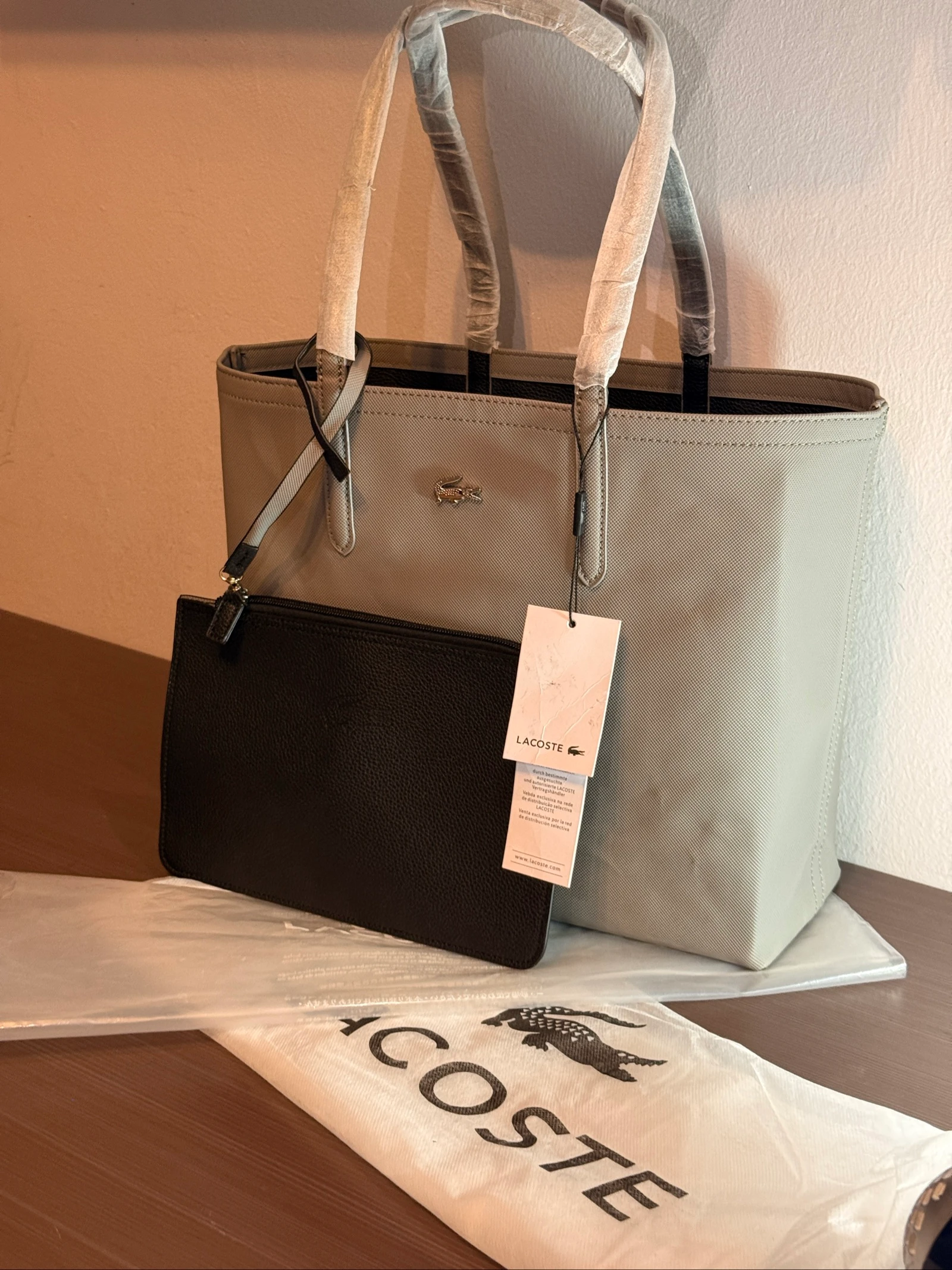 Lacoste reversible tote bag - Gray and Black – photo 2